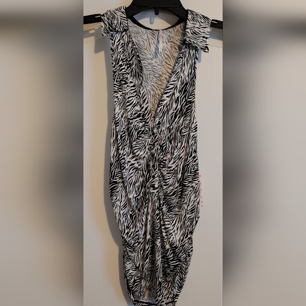 Free People zebra print sleeveless top